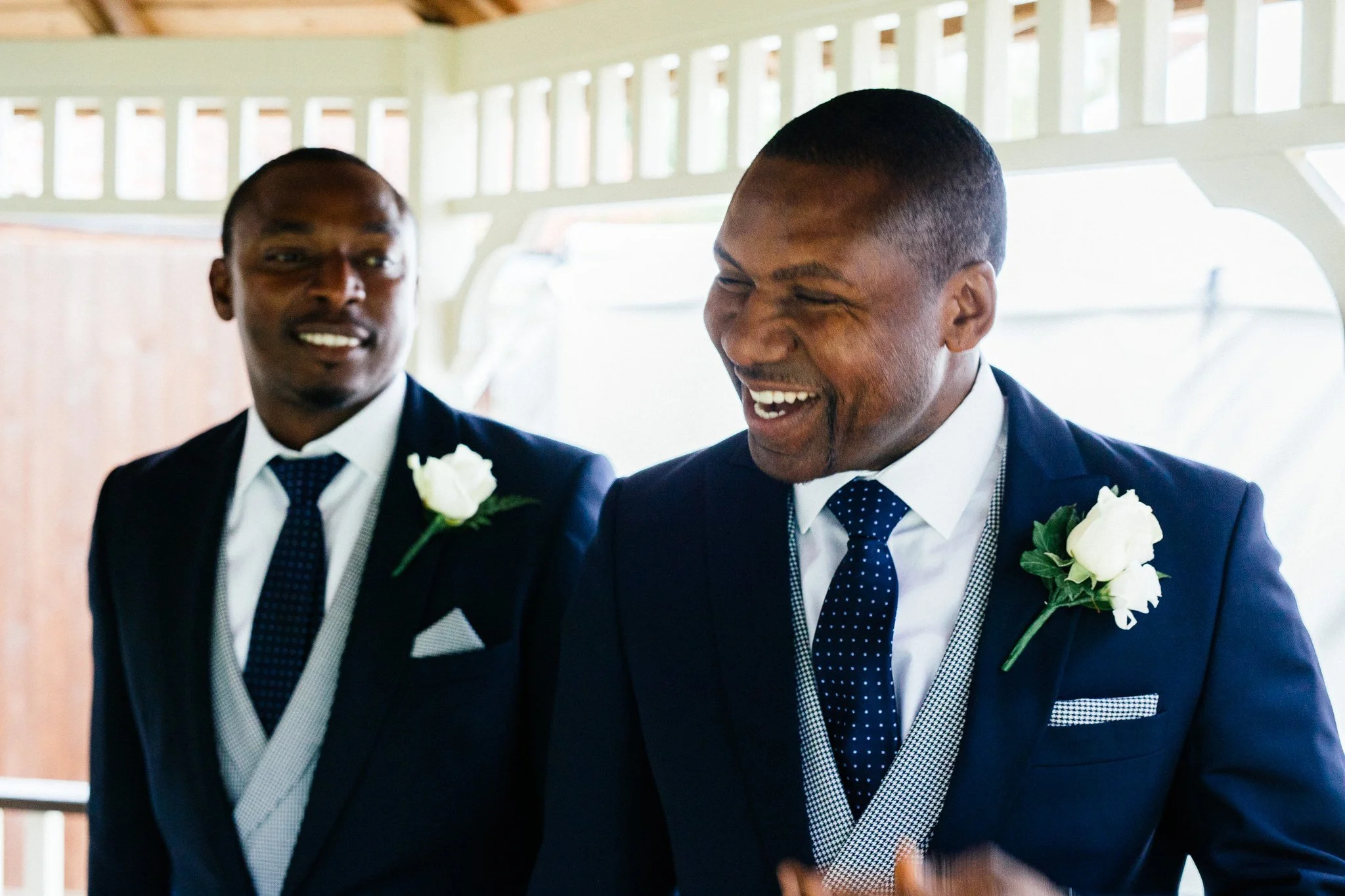  Groom and best man at Newland Hall Essex 