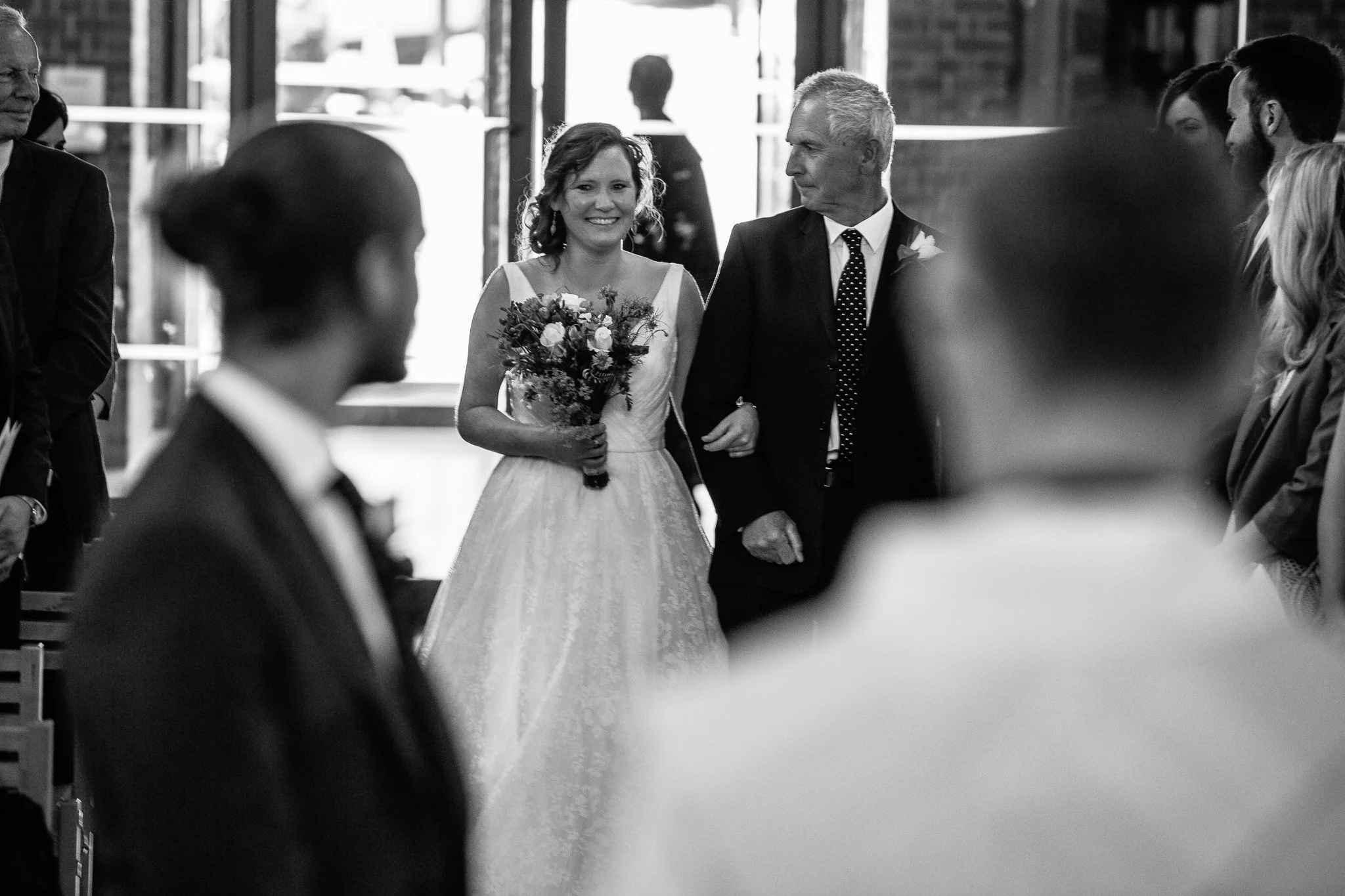  Bride sees the groom at Inside of All Saints West Dulwich Church 