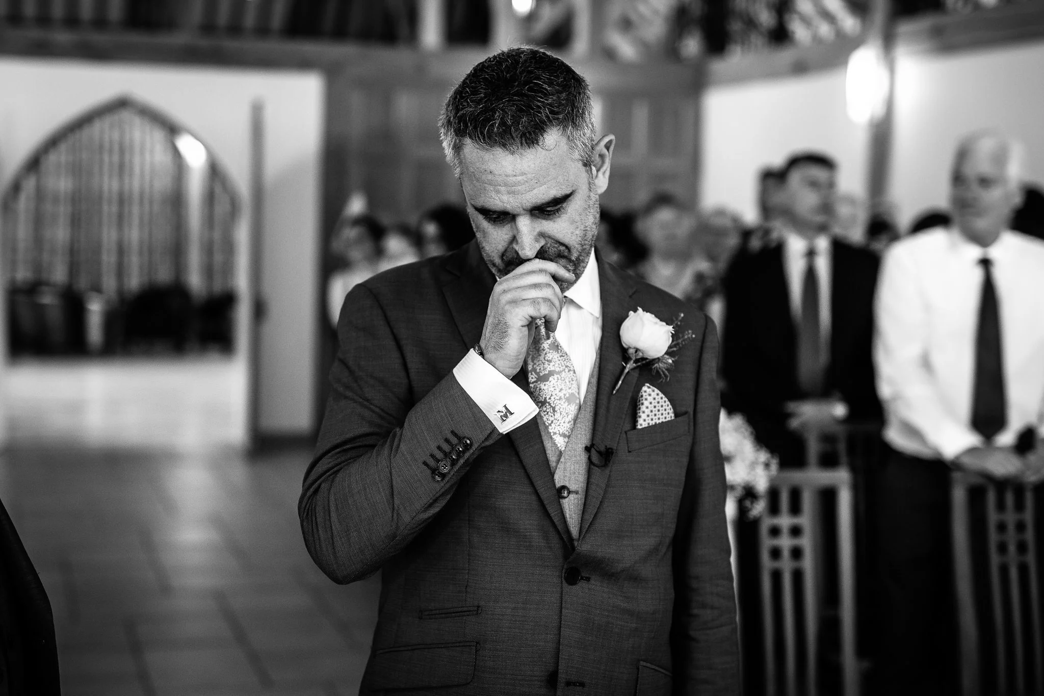  Nervous groom at Rivervale Barn 