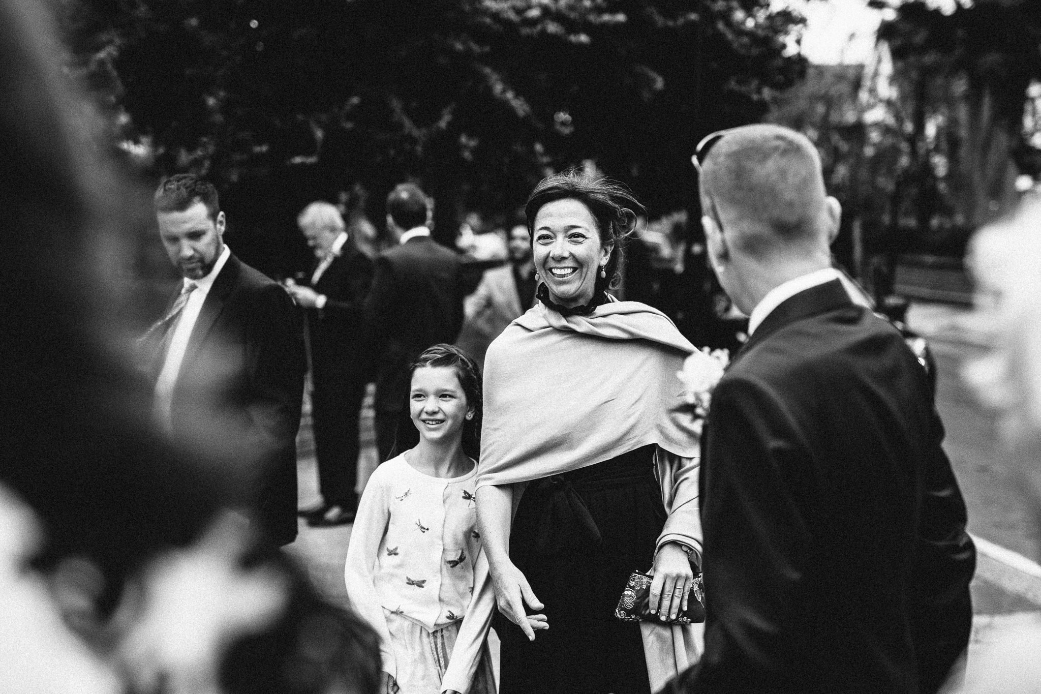  Wedding guests outside Ealing Abbey 