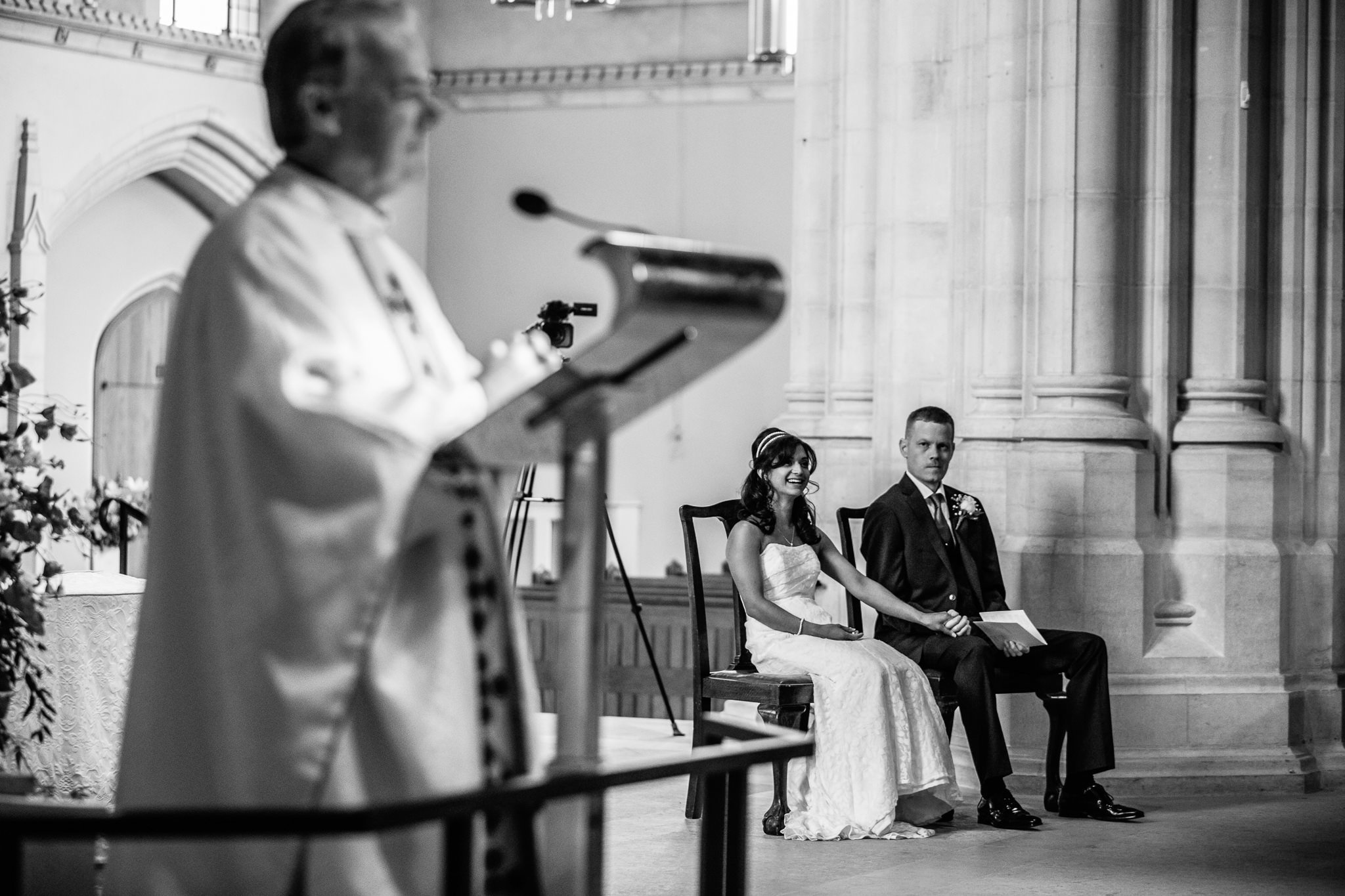  Vicar addresses the wedding guests Ealing Abbey 