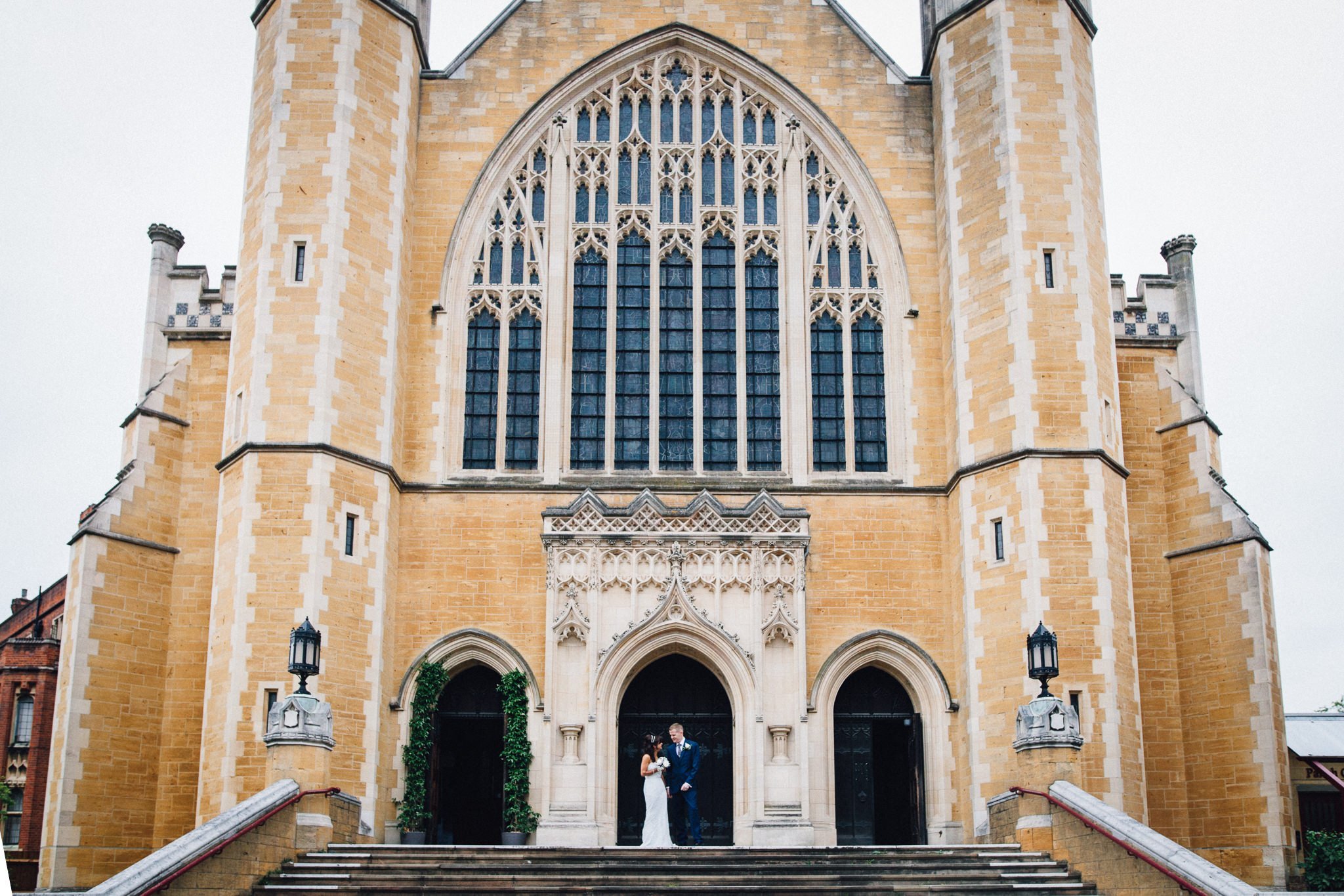 Bride and Groom outside Ealing Abbey 
