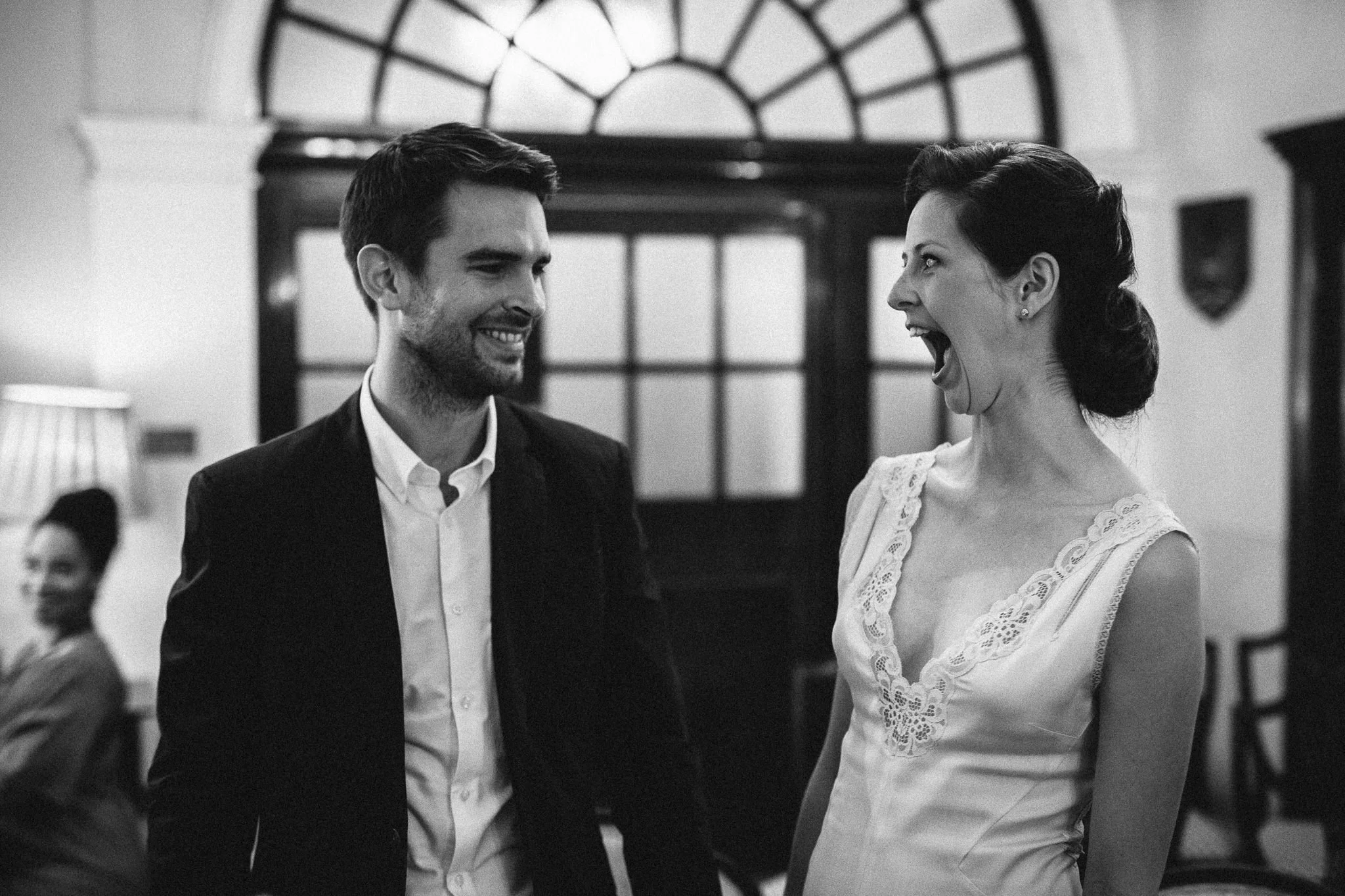  Bride looking very excited 