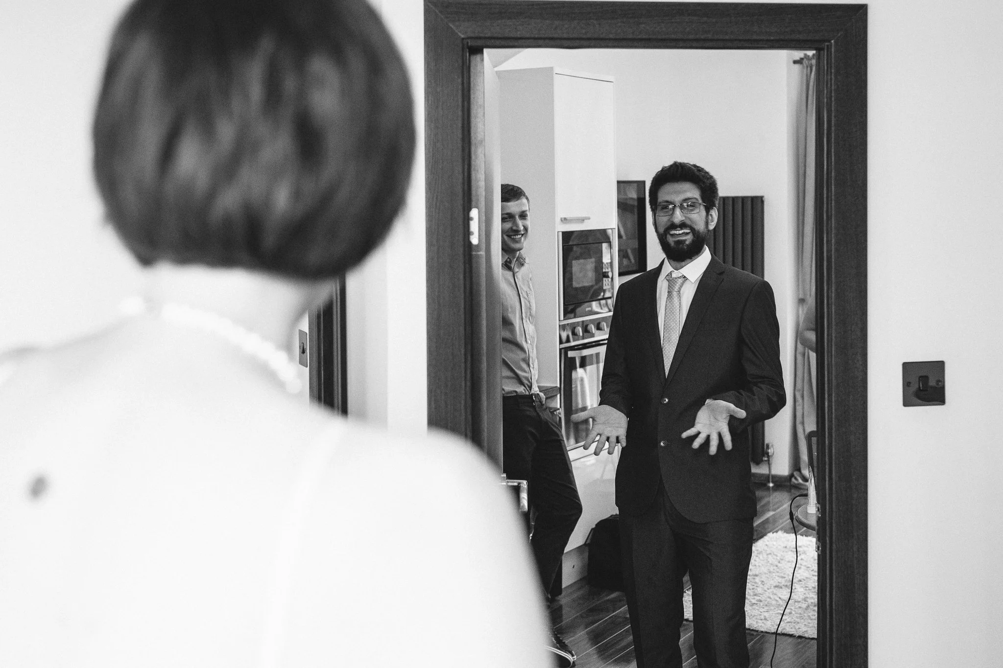  The Groom sees the Bride for the first time in her dress 