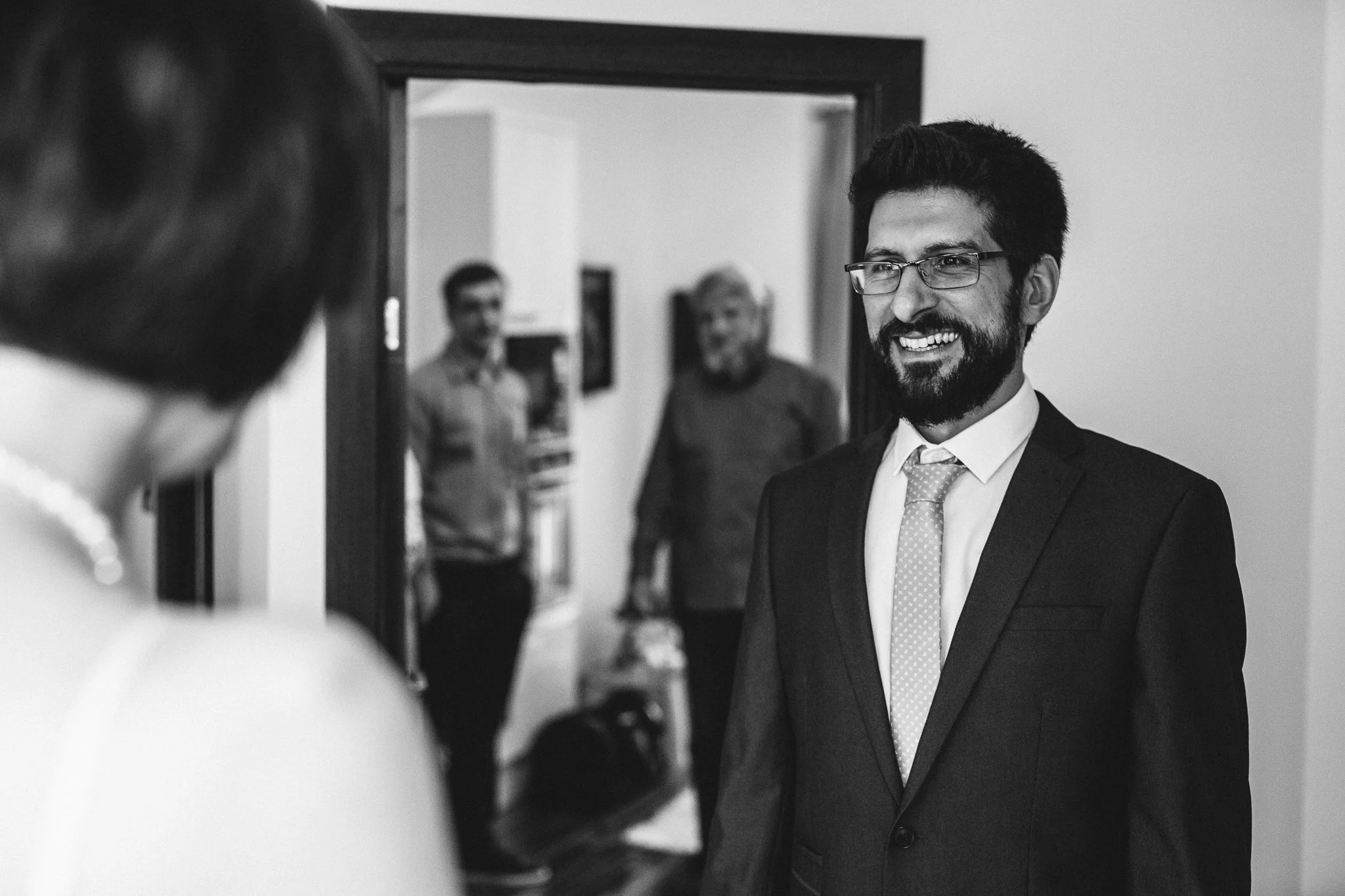  Groom looking very happy. 
