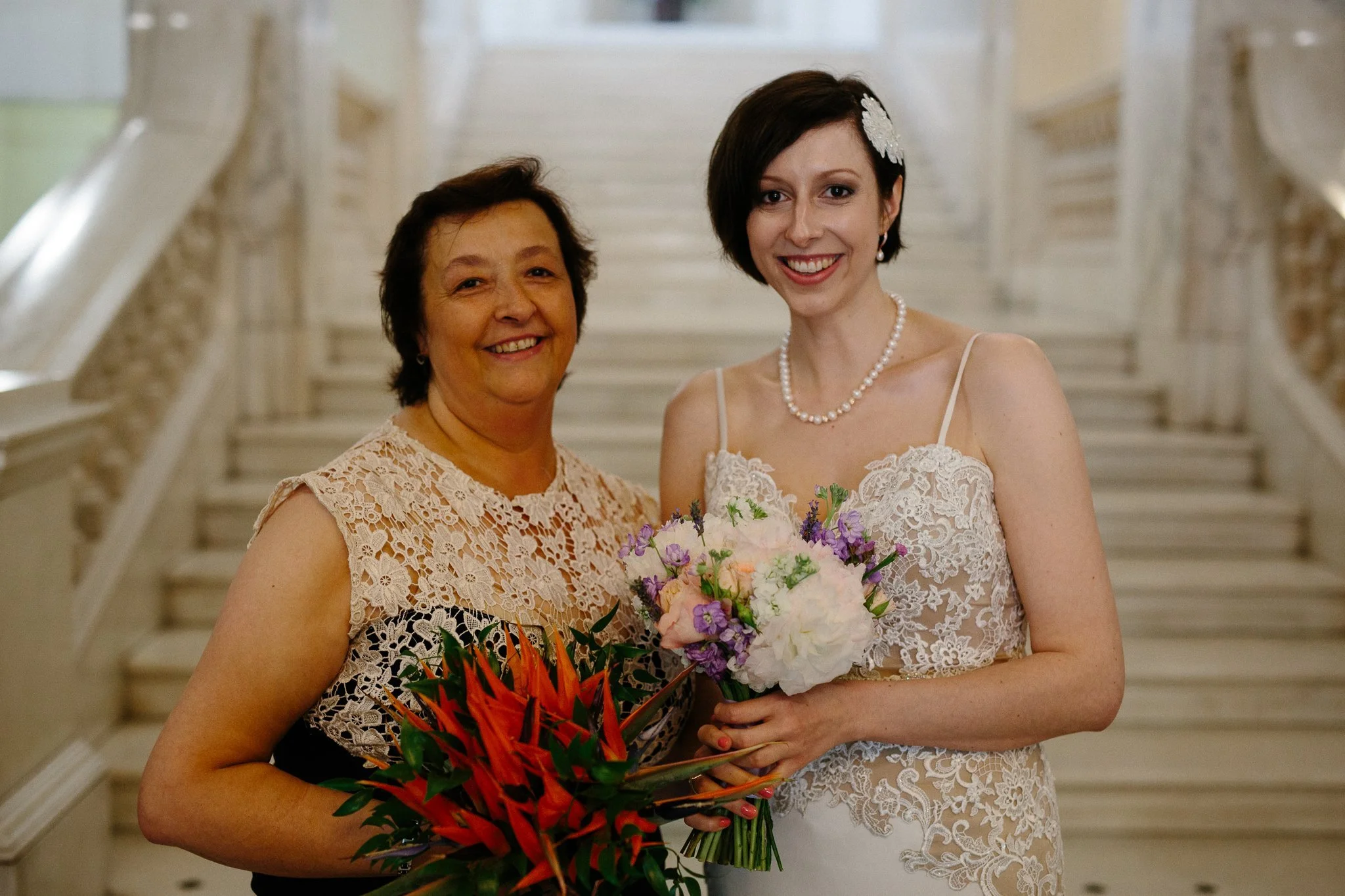  Bride and her mother in Camden Town Hall 