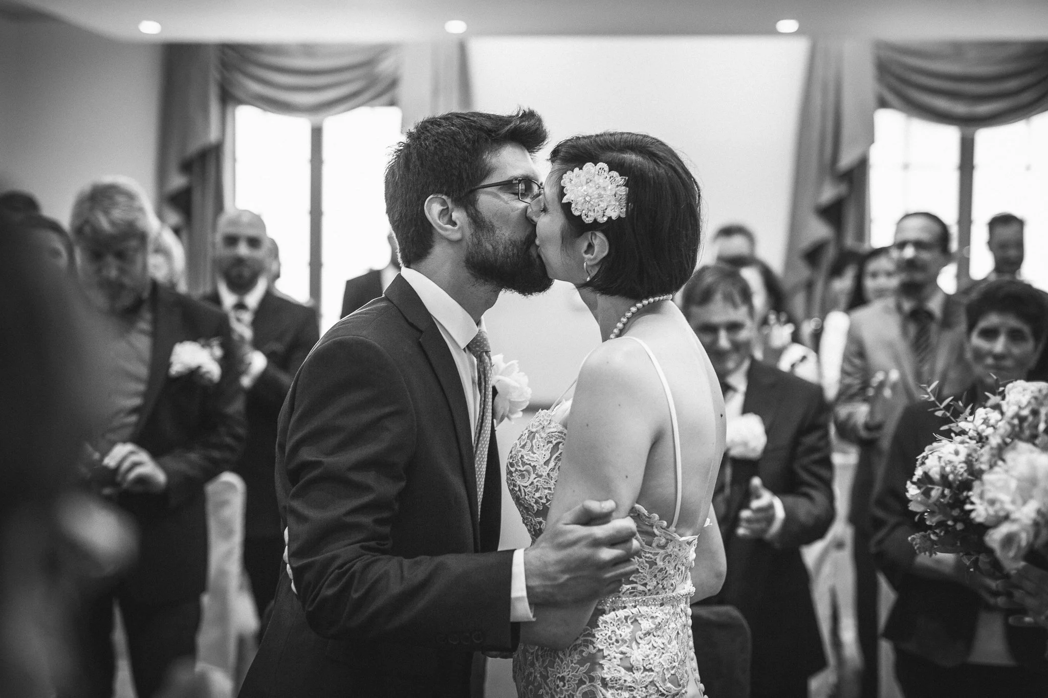  Bride and Groom’s first kiss. 