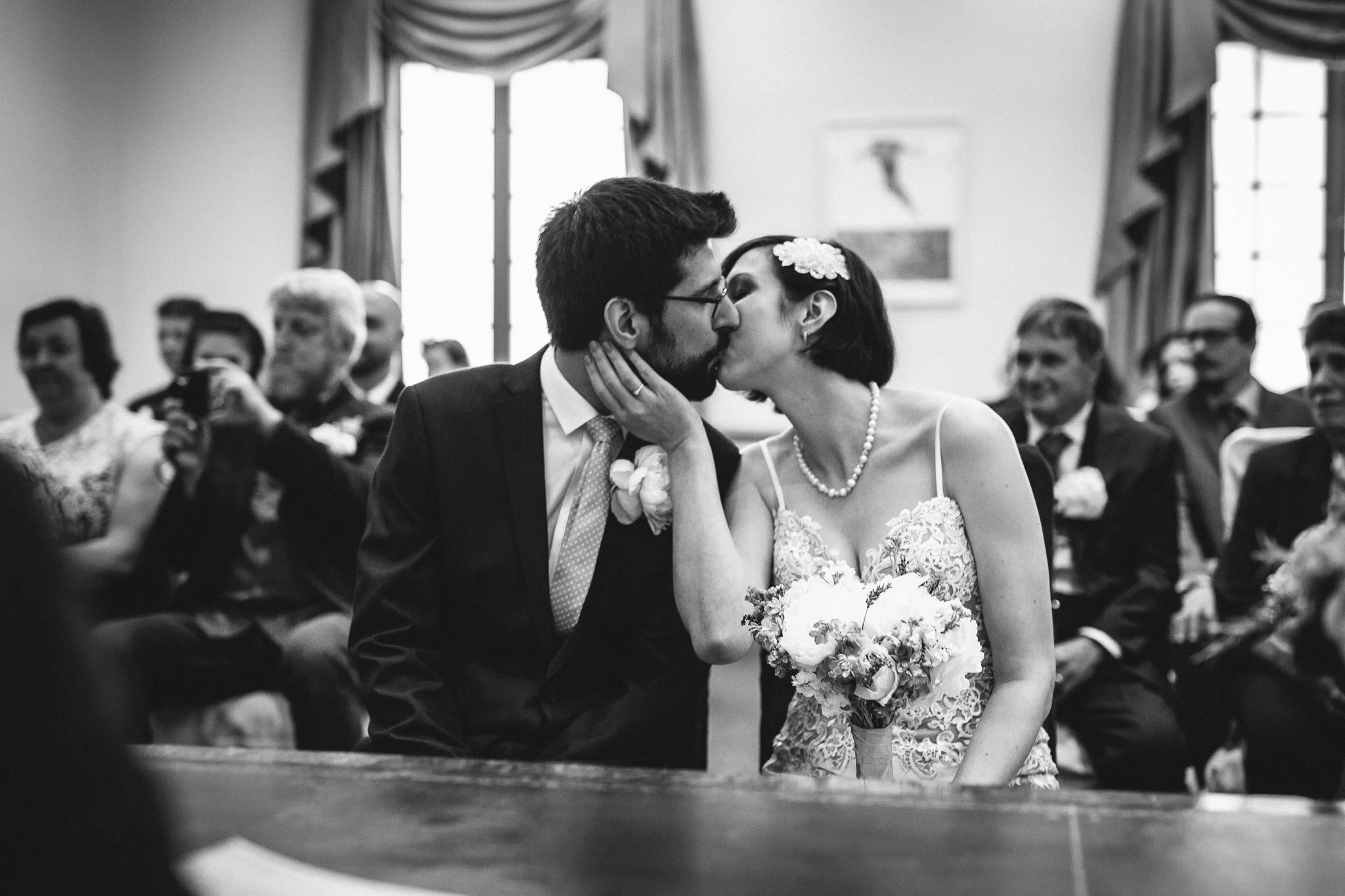  Bride and grrom kiss 