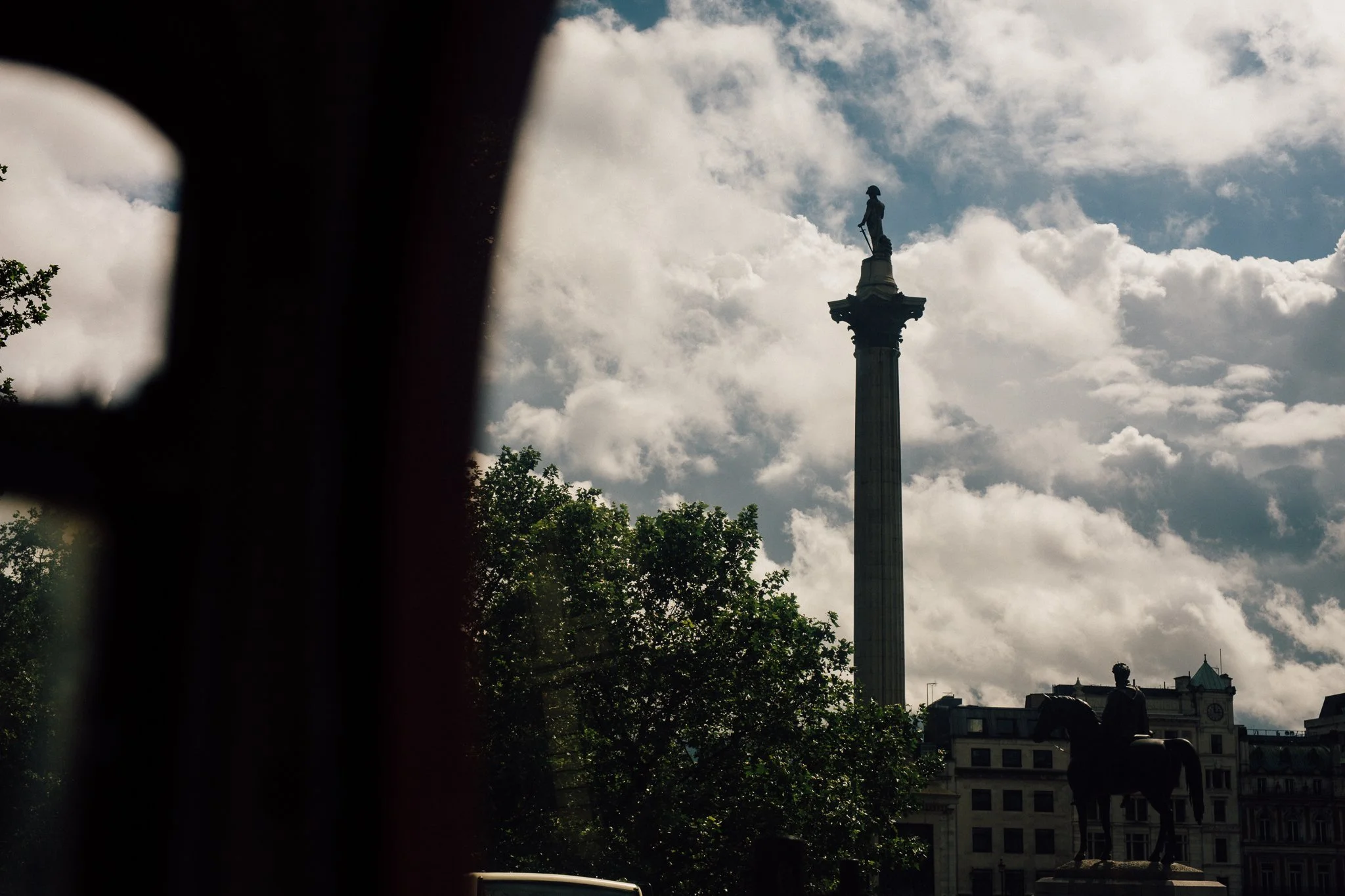  Nelson’s column as seen from the wedding bus. 