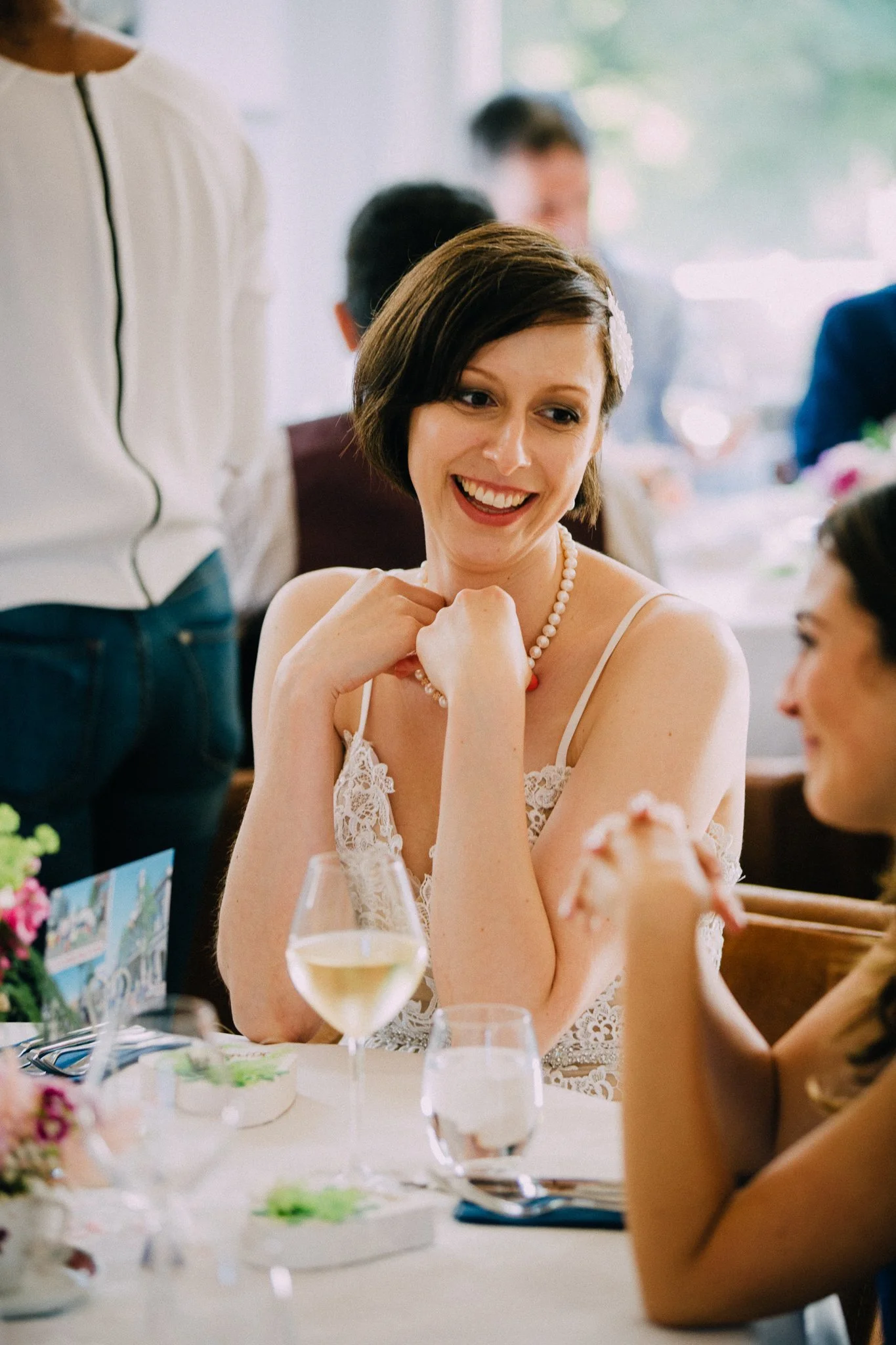  Bride sitting at a table 