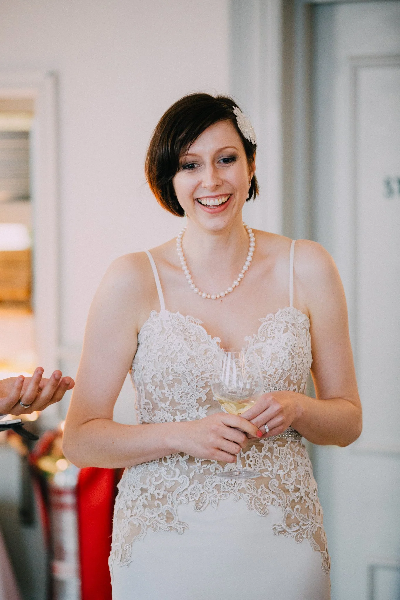  Bride giving a speech to the wedding guests 