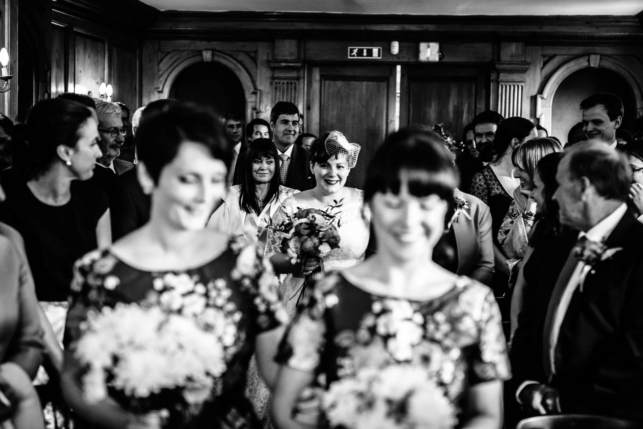  Bride walking down the aisle at Burgh House Hampstead  