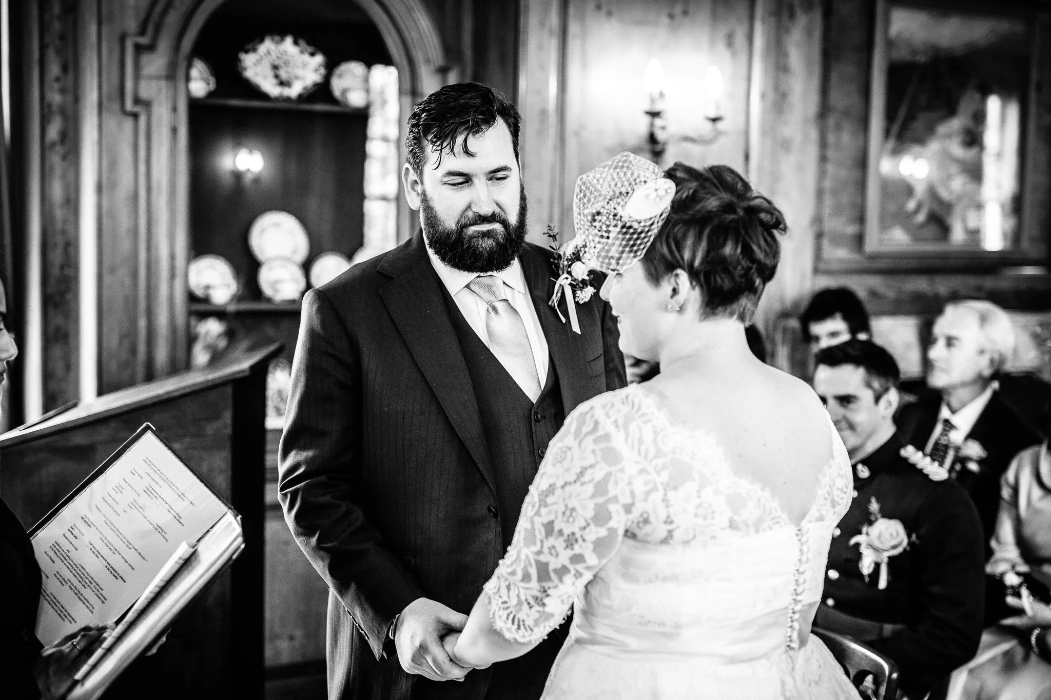  Groom looking at the bride at Burgh House Hampstead  