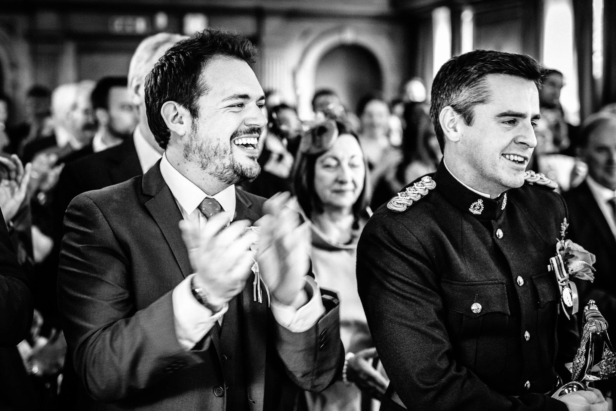  Wedding guests clapping at Burgh House Hampstead  