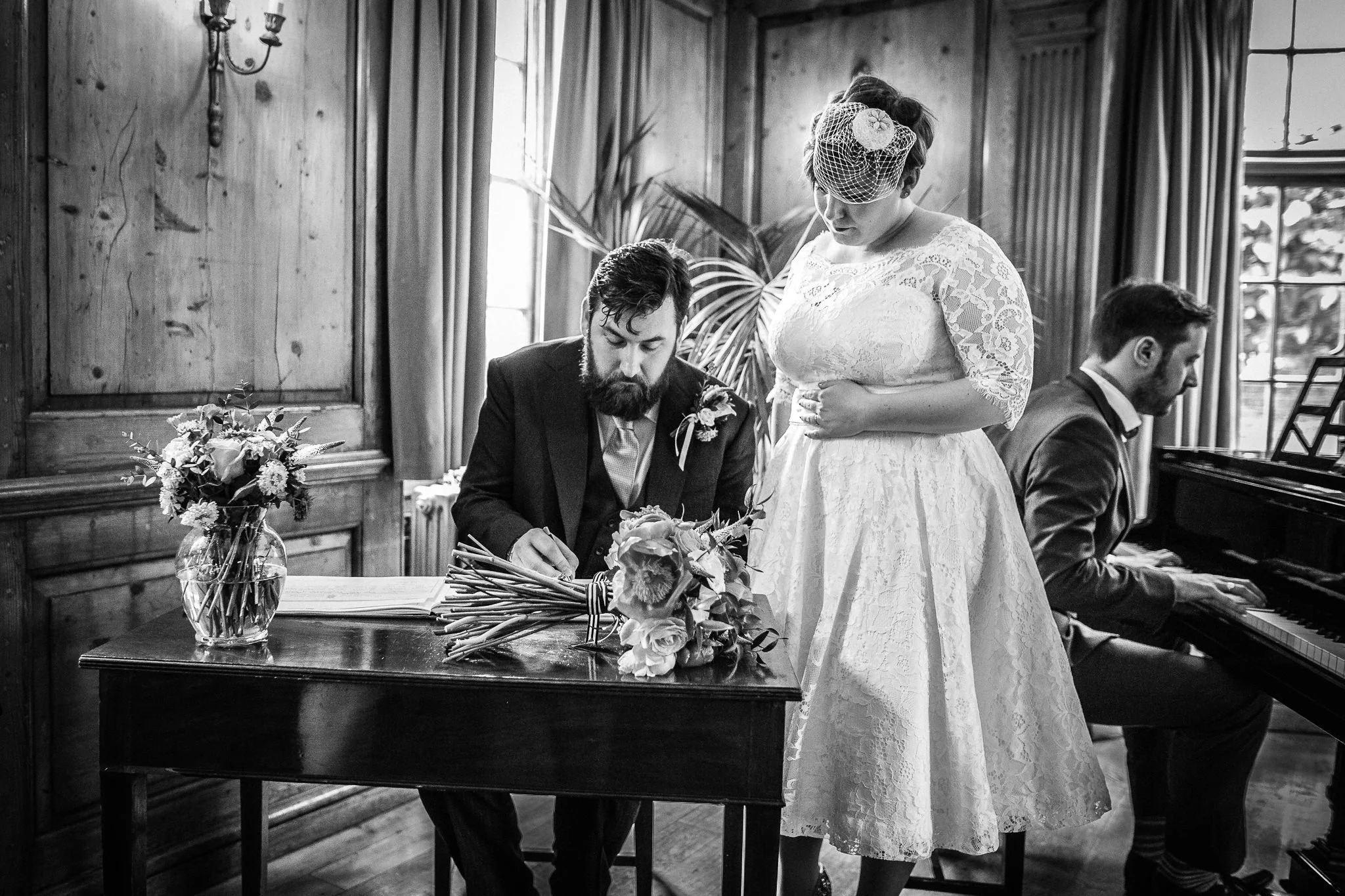 Signing the marriage documents Burgh House Hampstead  