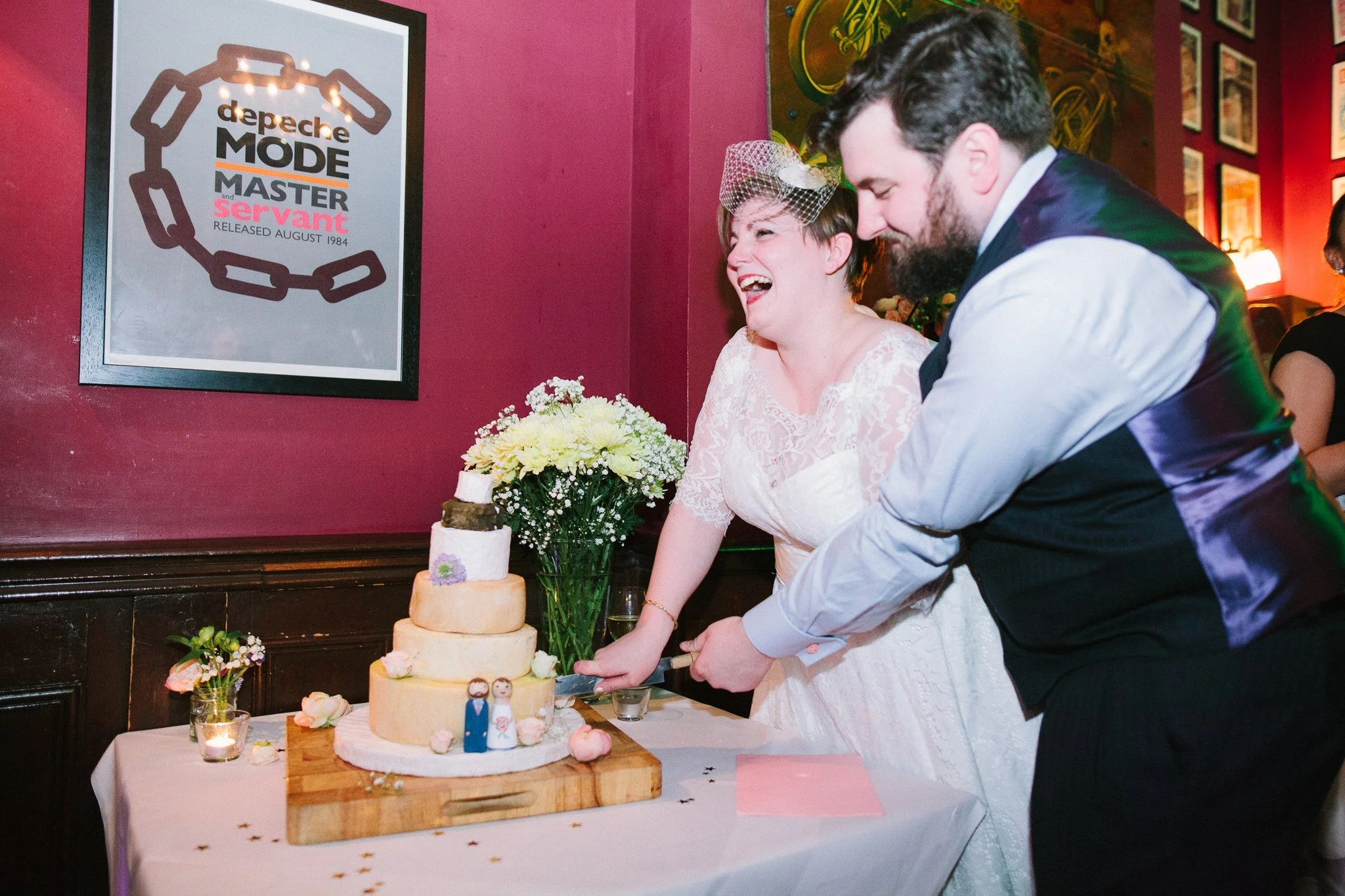  Bride and Groom cutting cake 