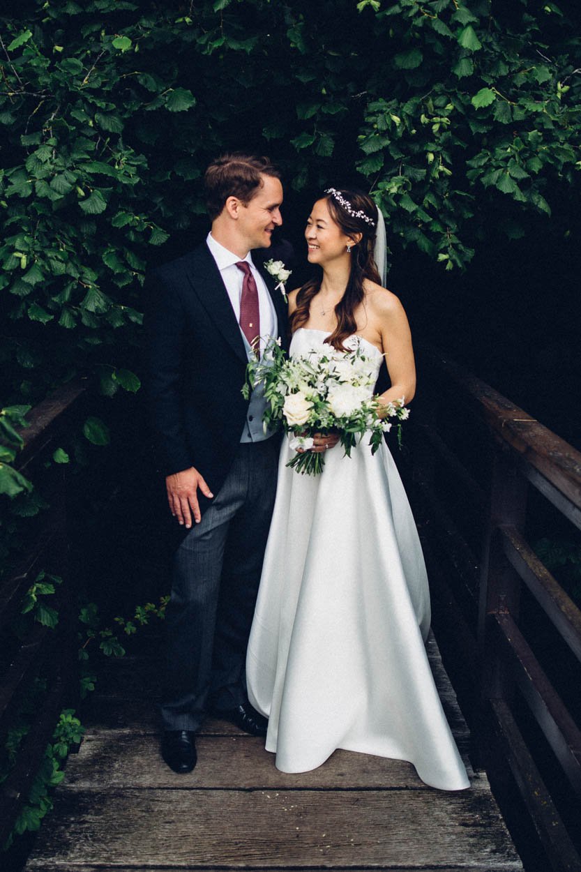 bride and groom shot at Hurlingham Club venue West London wedding photographer