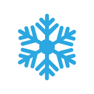Blue snowflake icon on black background