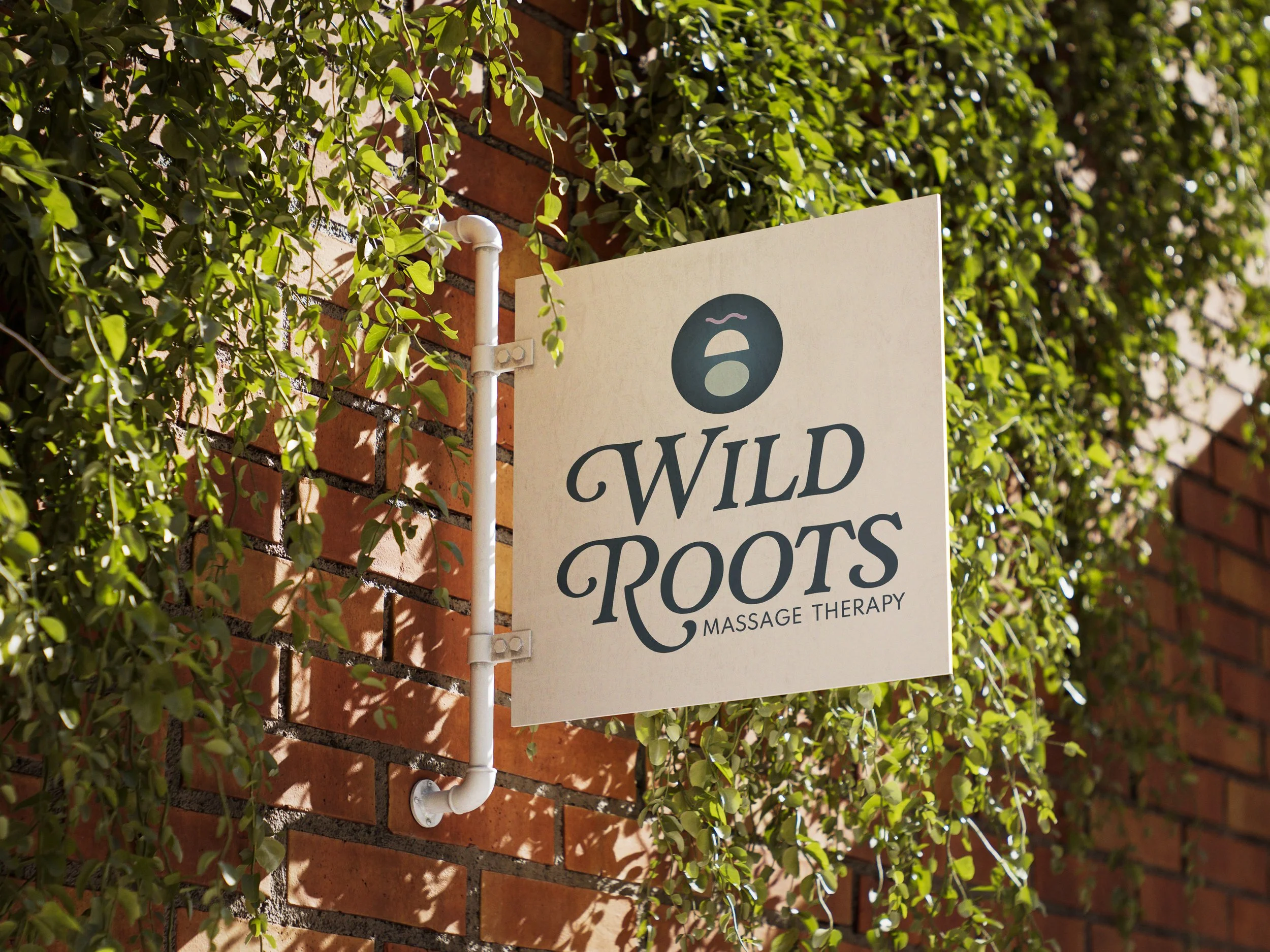 ELE Graphic Design-Branding-Logo-Wild Roots Massage Therapy-Outdoor Signage