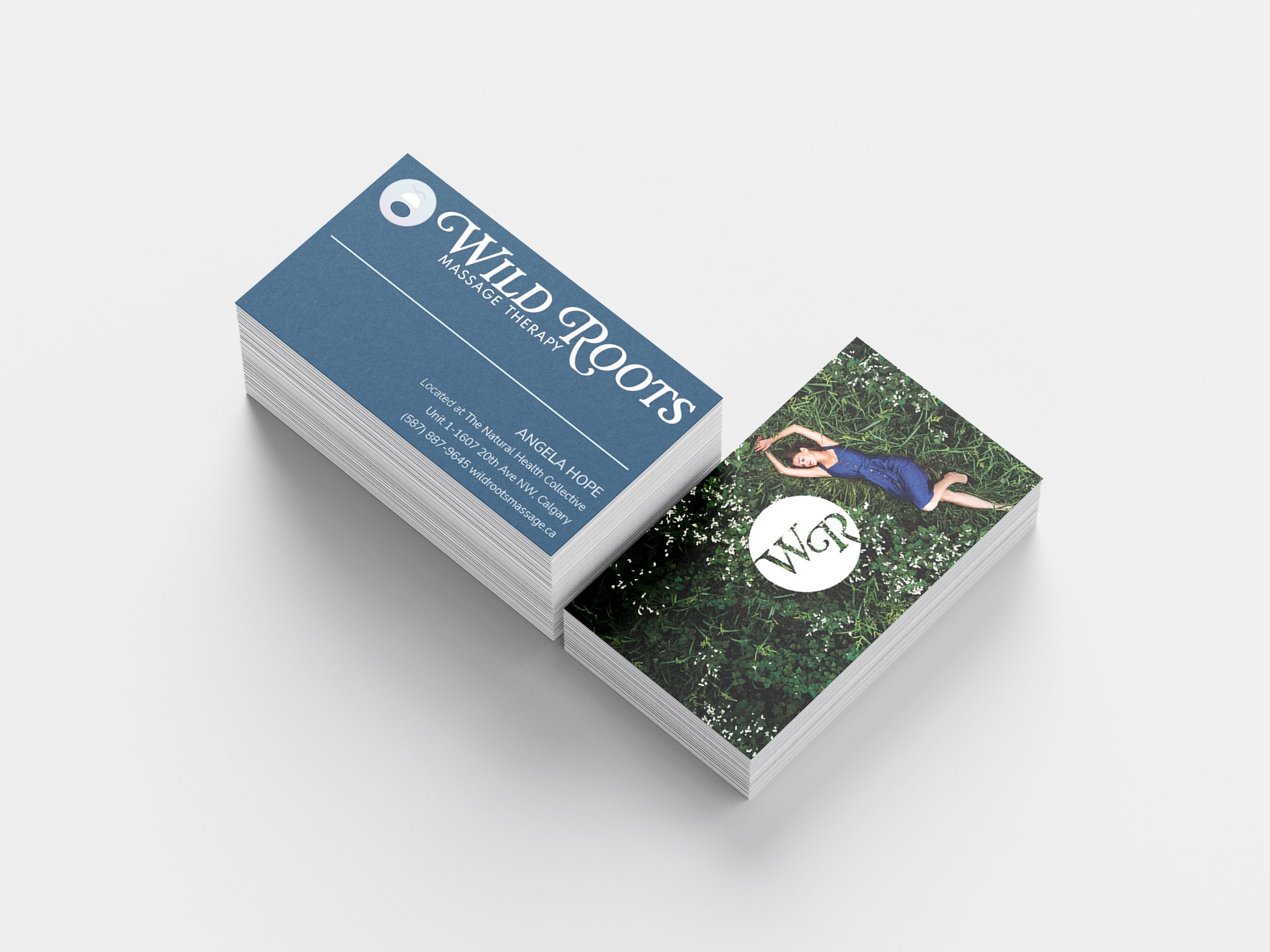 ELE Graphic Design-Branding-Logo-Wild Roots Massage Therapy-Business Cards