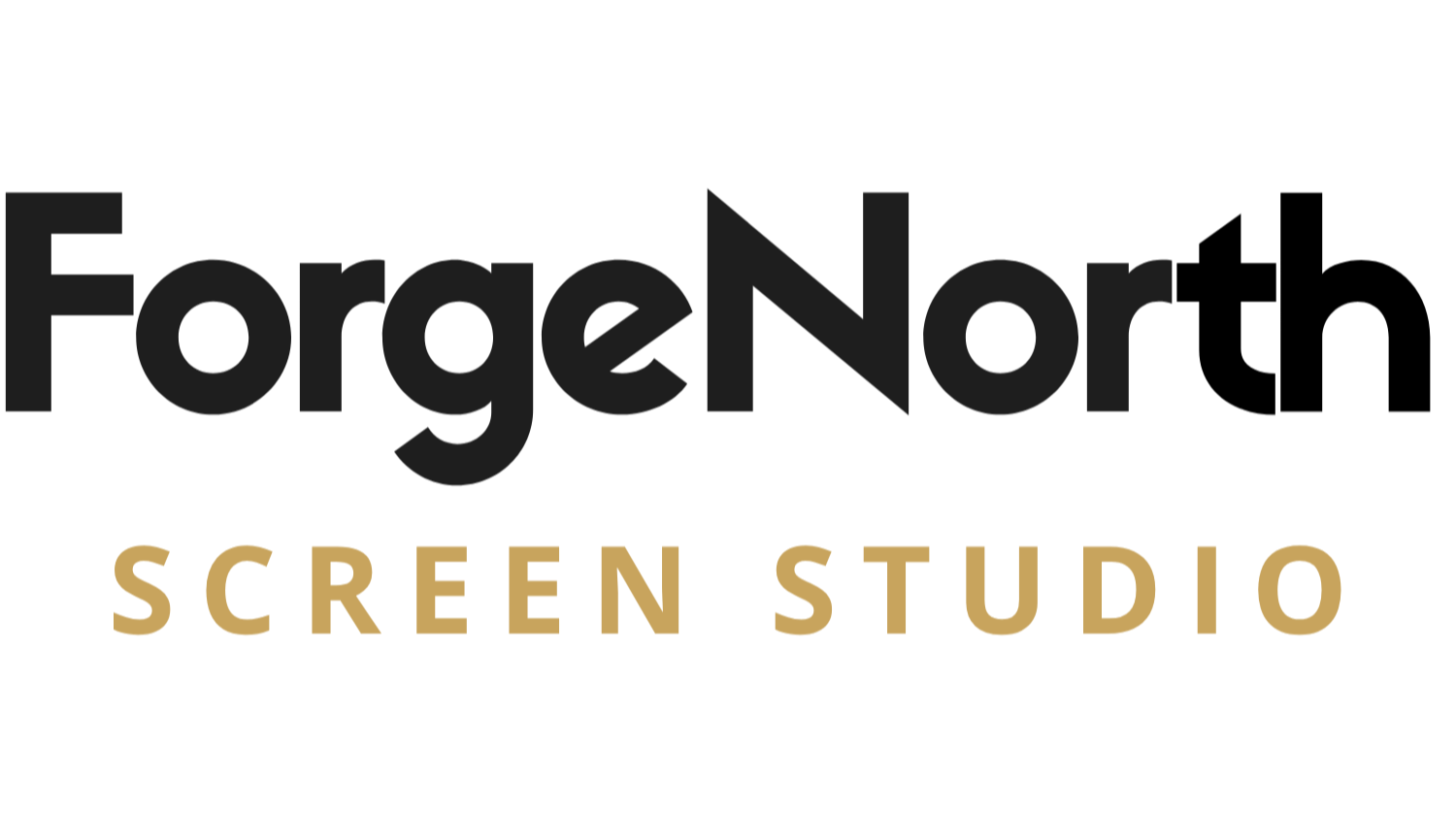 Logo of ForgeNor Screen Studio with black and gold text