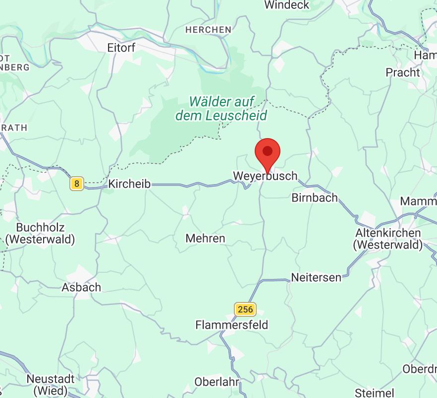 Anfahrtskarte zur Tierarztpraxis in Weyerbusch
