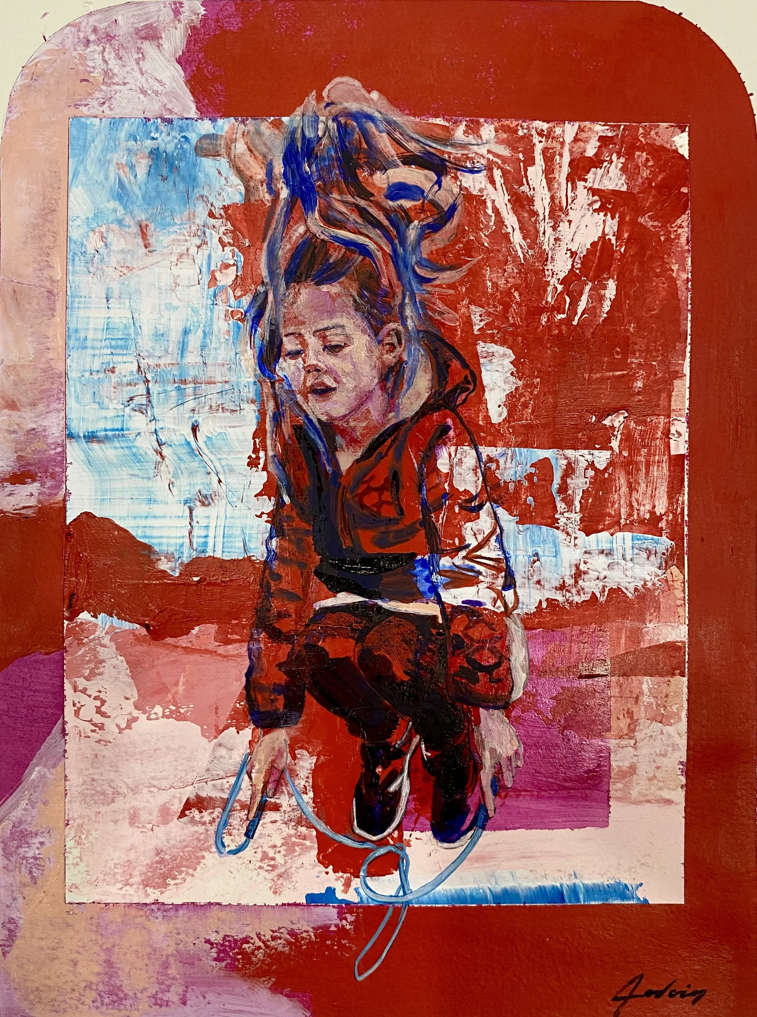 Corde à sauter rouge