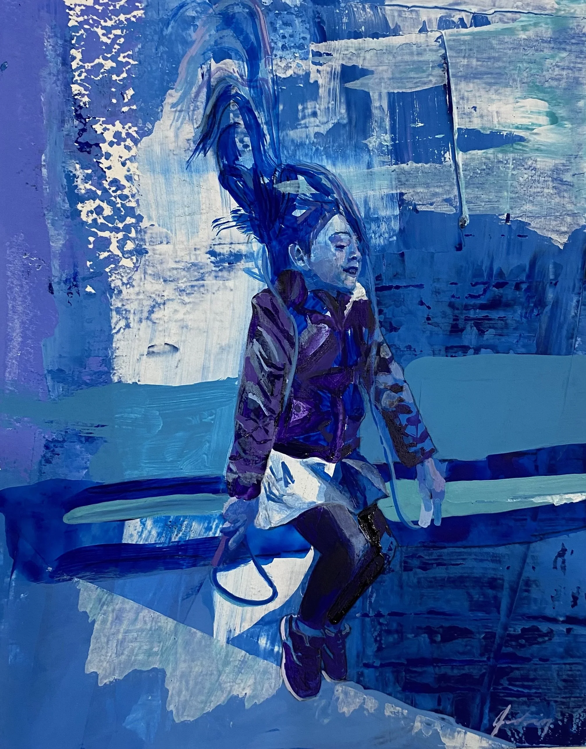 Corde à sauter bleu
