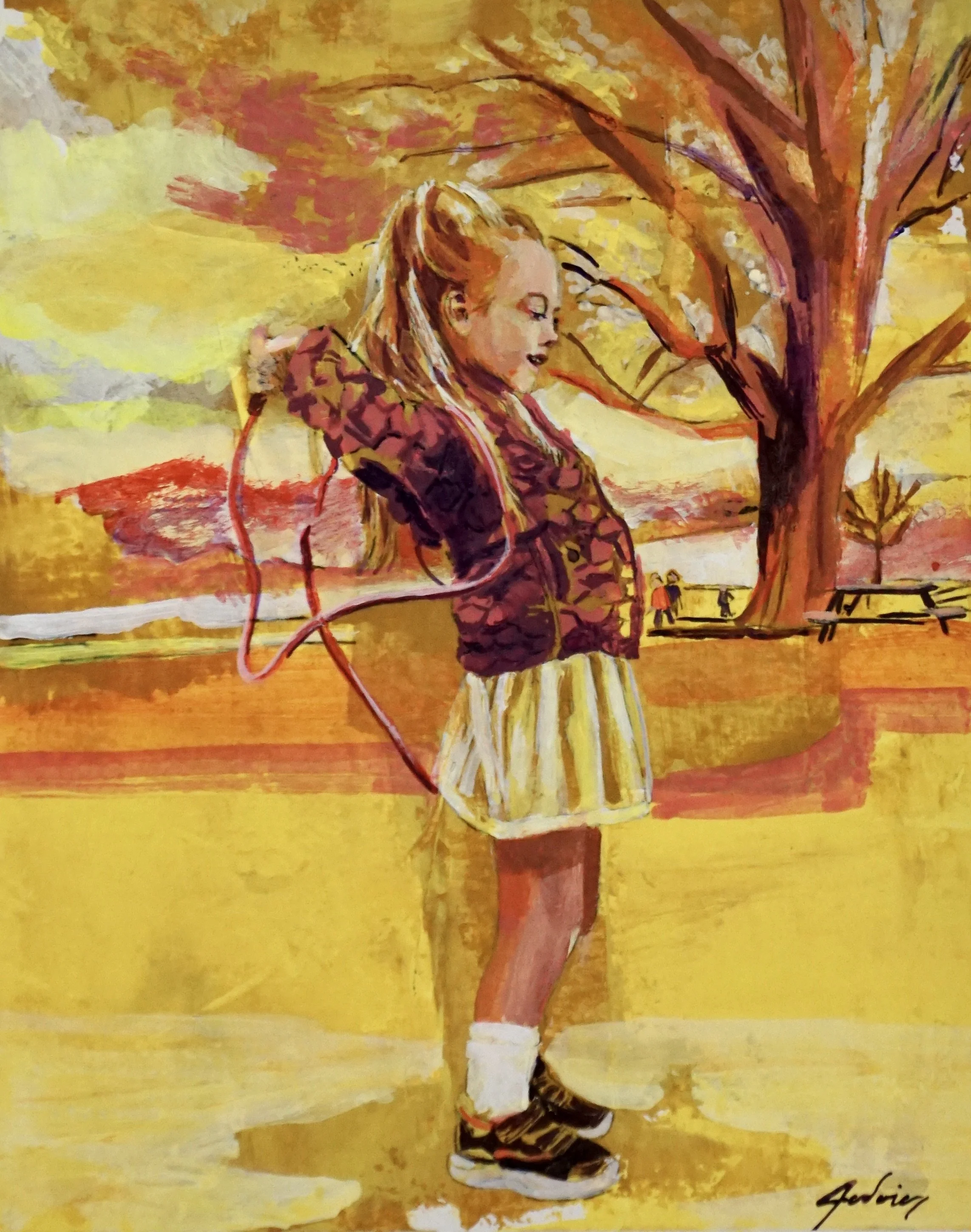 Corde à saute jaune
