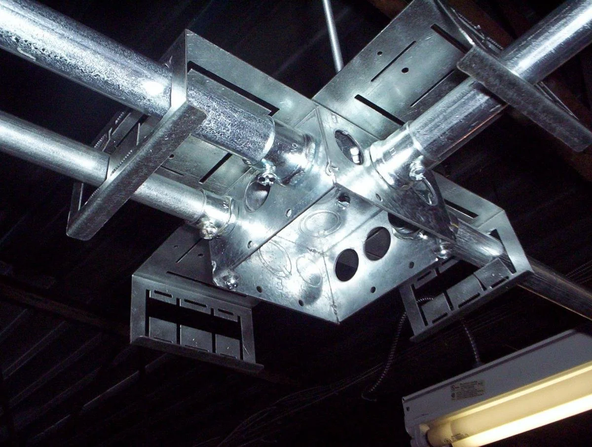 Overhead Header Box w/ Conduit Supports