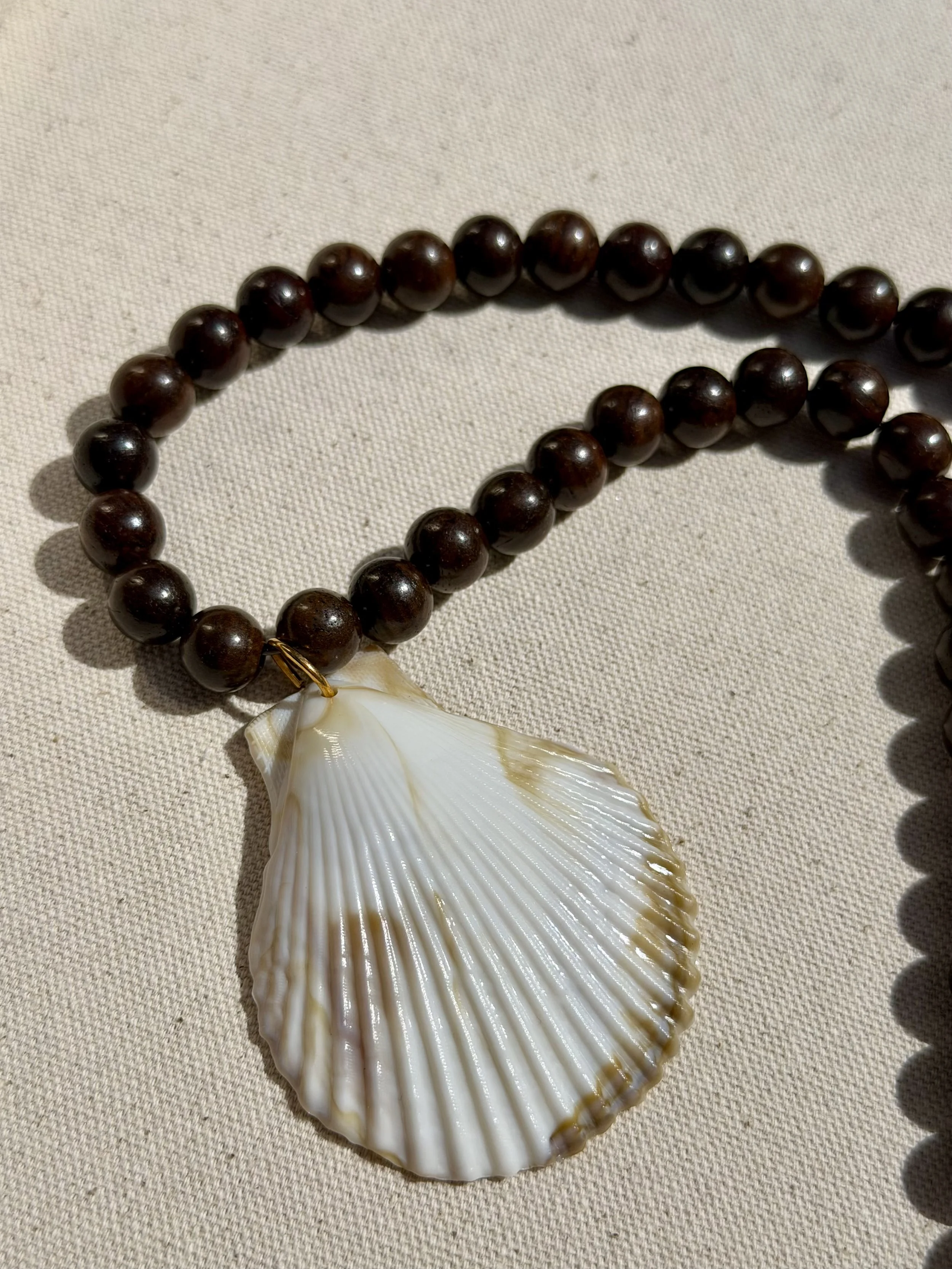 Rosewood + Marbled Shell Necklace