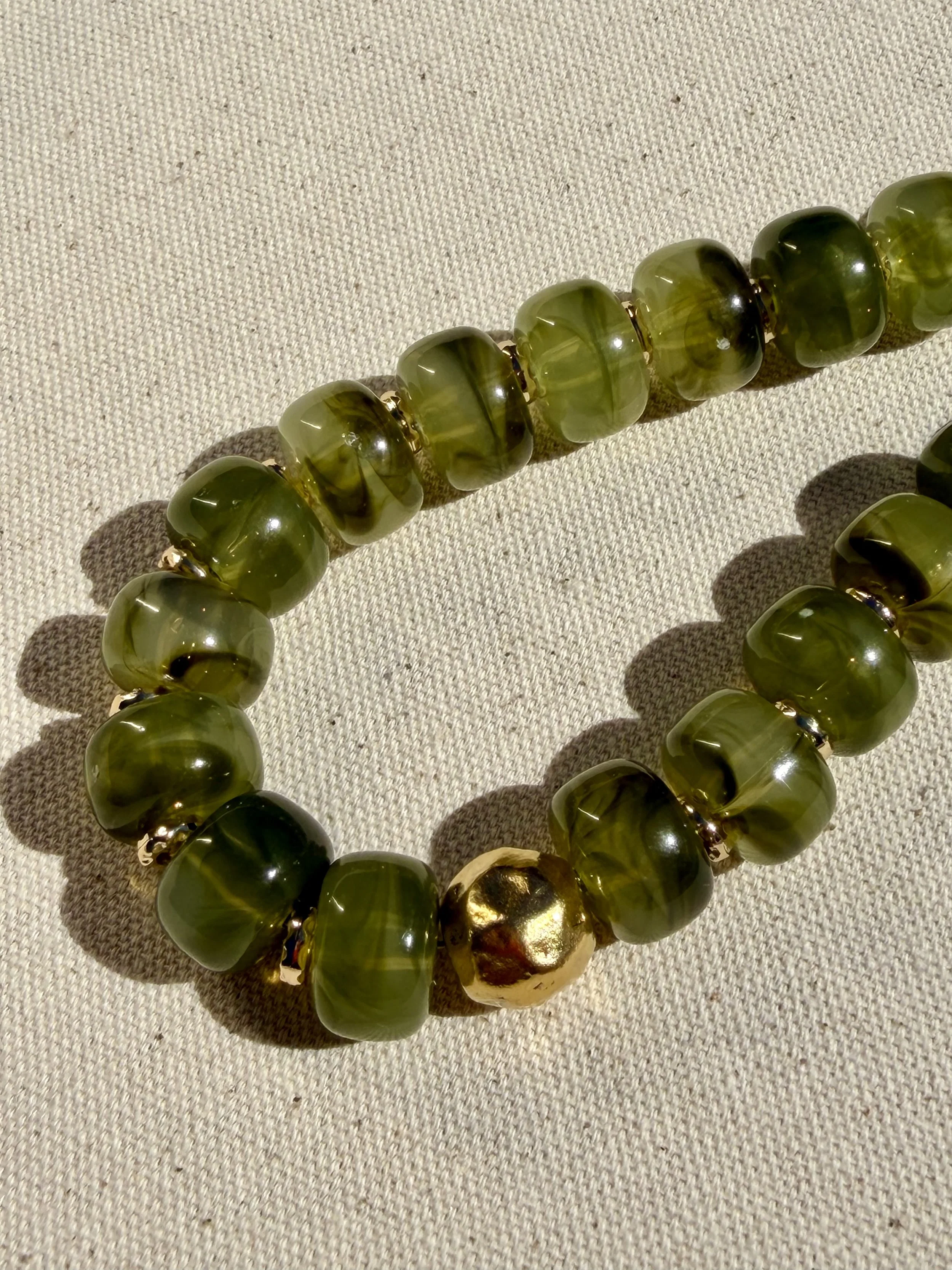 Vintage Olive Lucite Necklace