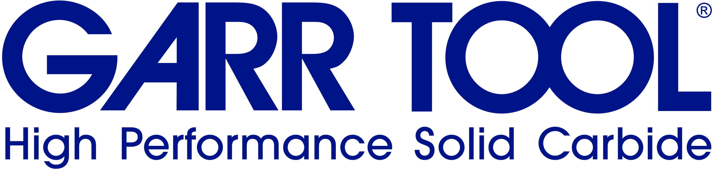 Garr Tool logo with the slogan "High Performance Solid Carbide" in blue text.