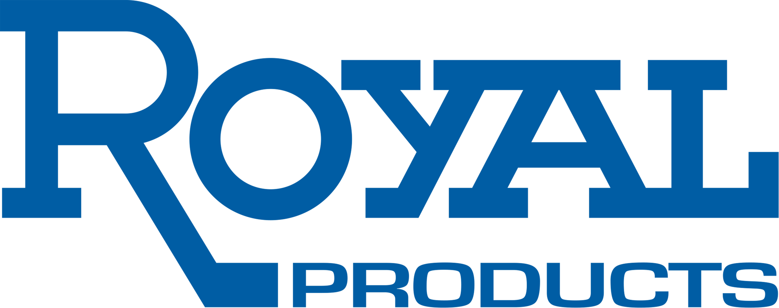 Royal Products logo in blue with a gear icon surrounding the letter R.