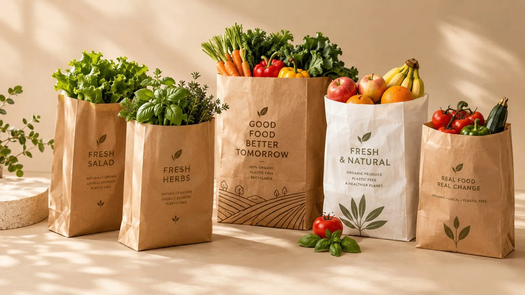 Sacs kraft pour fruits et légumes, sans plastique — Le Comptoir K&Y