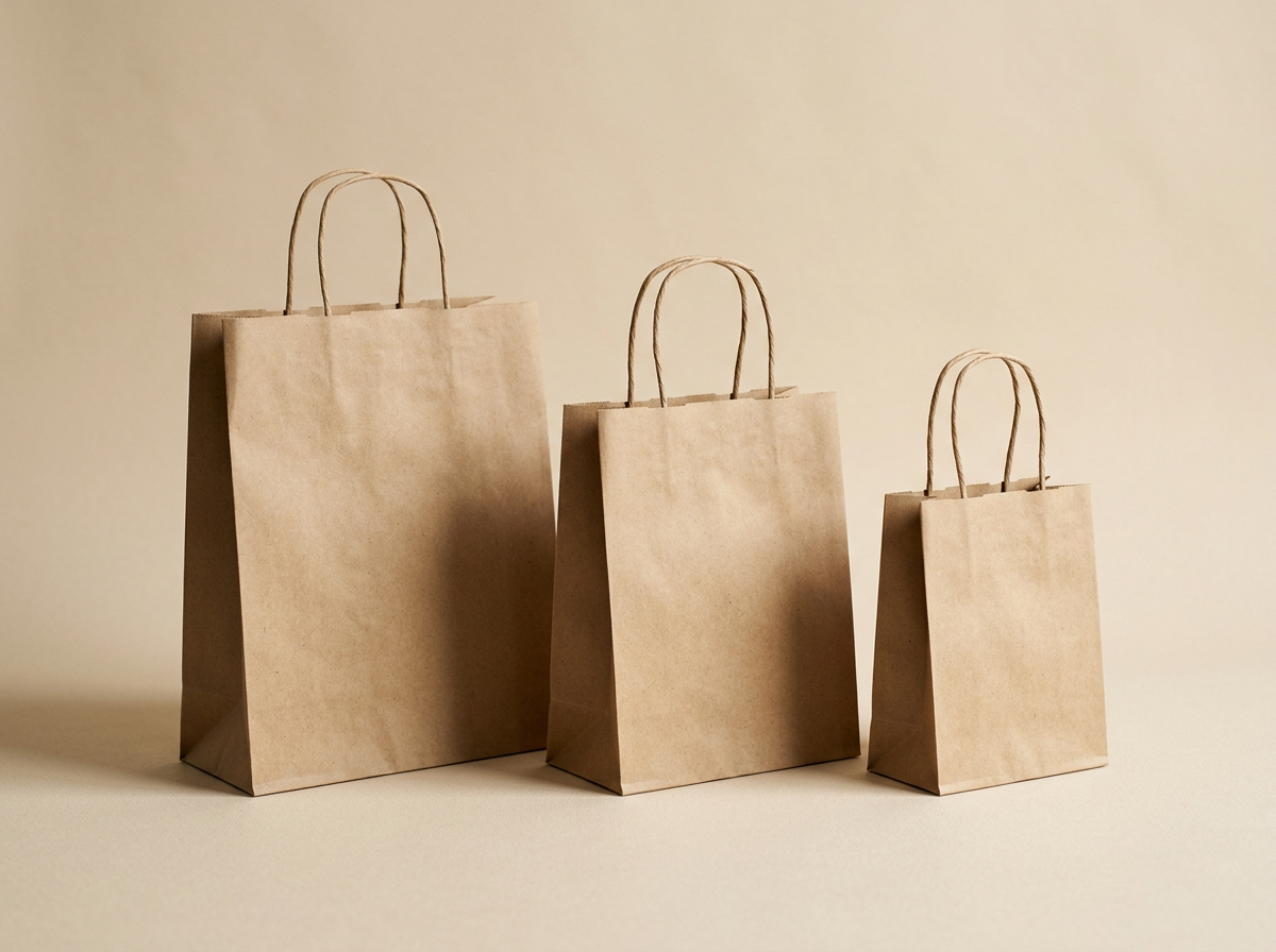 Sacs kraft à poignée torsadée, trois formats