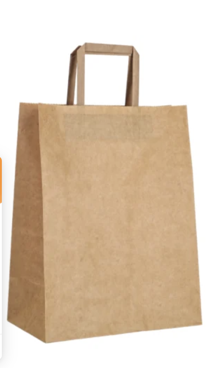 sac kraft poignees plats
