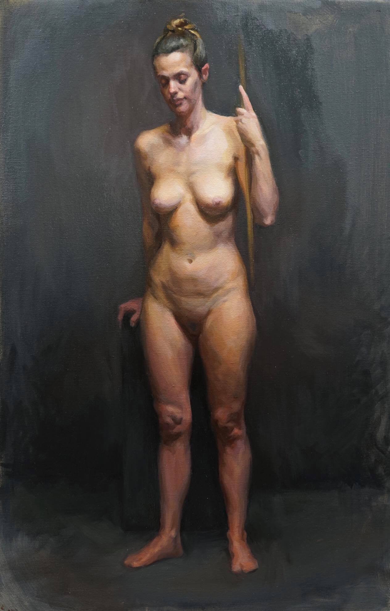 3558네가지색인체[Limited Palette Longpose, Oil on Linen].jpg