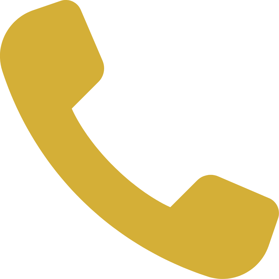 A gold-colored phone receiver icon on a transparent background.
