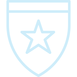 Outline of a police badge with a star in the center.