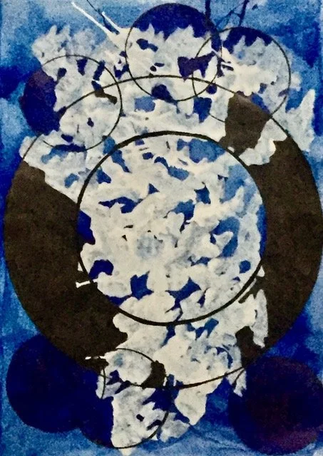 White clouds of this steamy planet, 
obstruct, 
My vision of the blue void