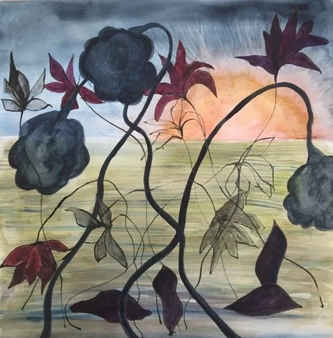 Morning sun - 
The purple petals 
Four have fallen