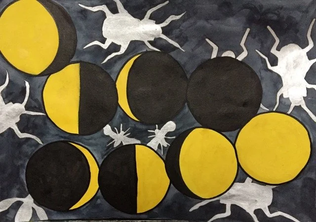 All the insects ceased, 
In honour, 
Of the moon