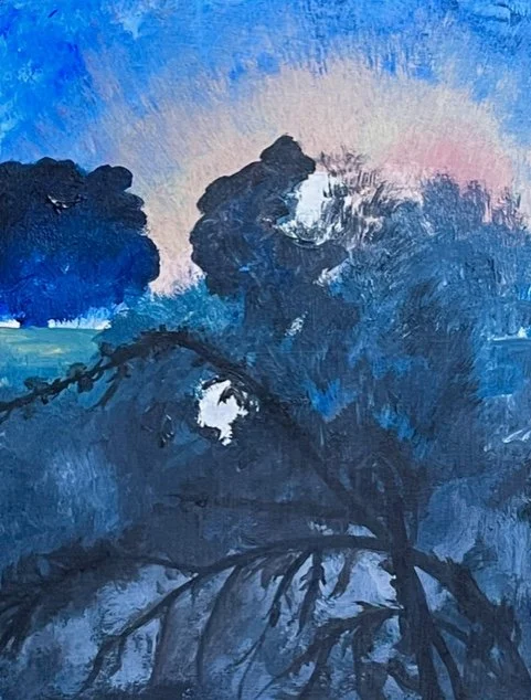 'Morning sunrise' 
Acrylic paint on paper 
30 x 42 cms