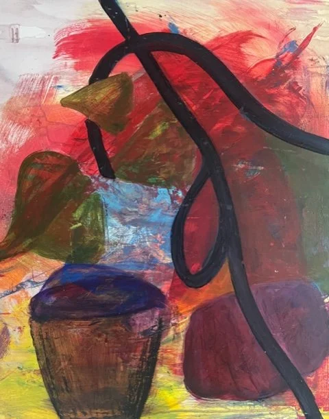 'Pot' 
Mixed media on board 
42 x 60 cms