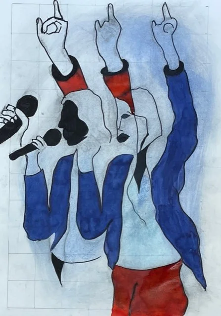 ‘Protest’ 
- indian and acrylic inks on paper -