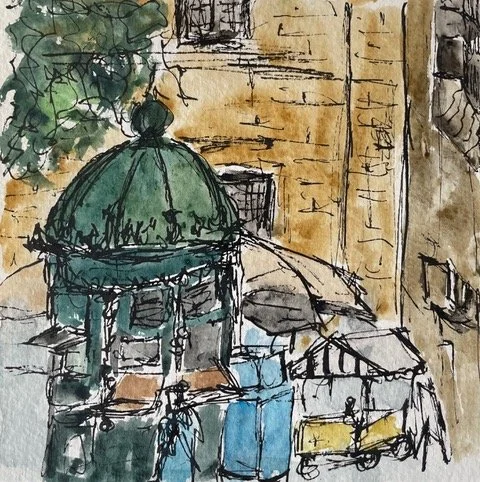 'Valletta, Malta - 2019 (1)' 
- Ink & watercolour -