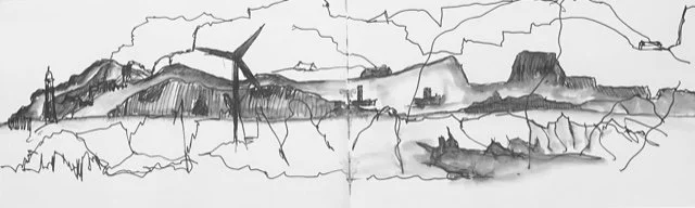 'Island shorelines' 
- Ink & water wash -