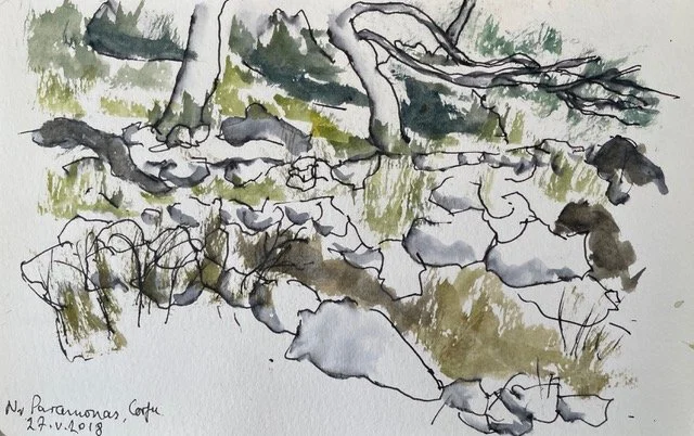 'Corfu - 2018 (1)' 
- Ink & watercolour -