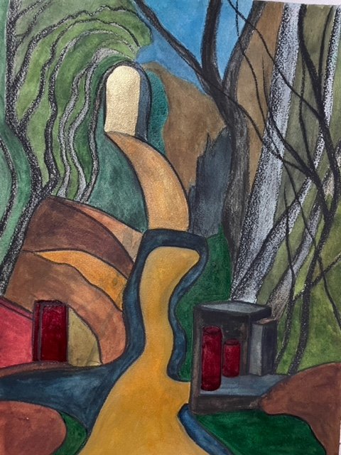 ‘The Milton Way’ 
- compressed charcoal and inks on paper -